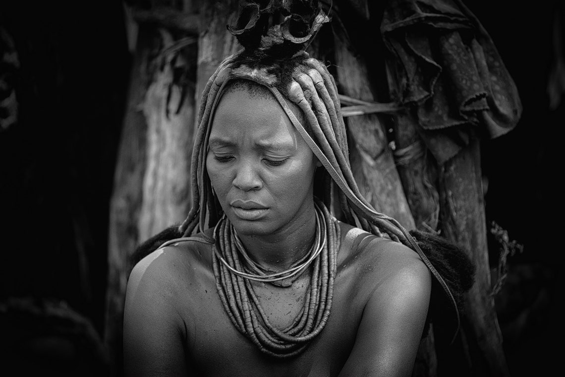 Ethnic Black Girl Wall Art Decor. Black and White Afro Woman Etsy