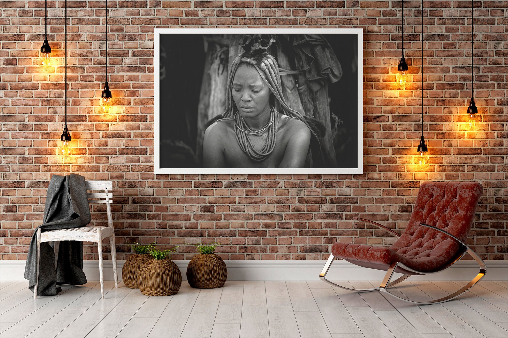 Ethnic Black Girl Wall Art Decor. Black and White Afro Woman Etsy