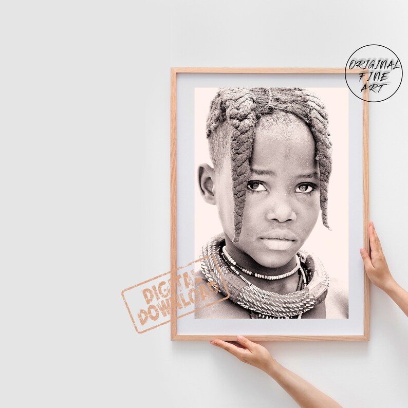 African Black Girl Wall Art Portrait. Ethnic Wall Decor. Afro | Etsy