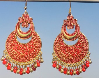 Pendiente de plata alemana, pendientes afganos, pendientes de animales, plata oxidada, étnico, tradicional, pendientes indios, pendientes artesanales, joyería