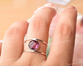 Natural Amethyst Ring In 925 Sterling Silver, Amethyst Ring, Purple Amethyst Ring, Boho Ring, Silver Jewelry, Oval Amethyst, Gift for Her