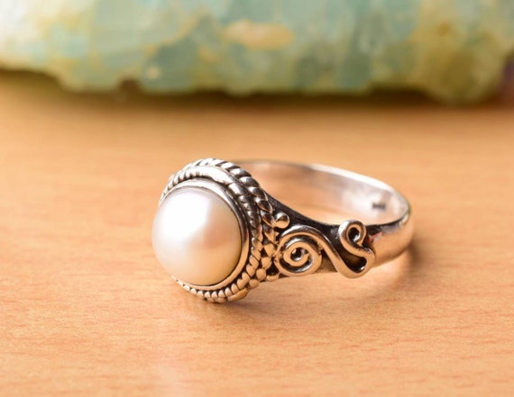 GLSEEVO Handmade Original Natural Pink Baroque Pearl Green Stone Ring For  Women Wedding Engagement Fine Jewelry GR0233 - AliExpress