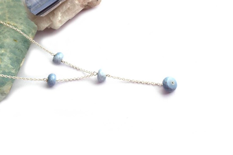 Shaded Gemstone Necklace Stone Pendant Gift For Her Rondelle Pigeon Blue Opal Pendant in 925 Sterling Silver Ethiopian Opal Pendant