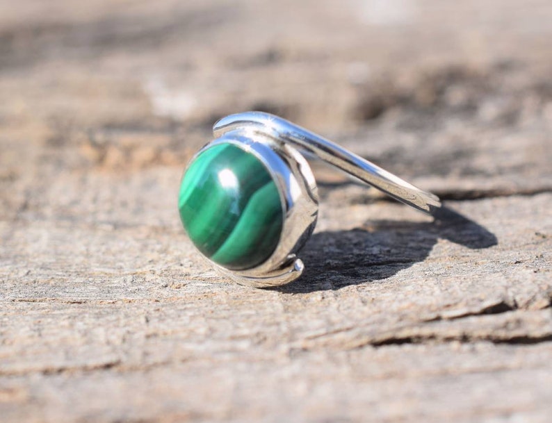 Boho Ring Womens Jewelry Gemstone Ring Silver Ring Malachite Ring In 925 Silver Ring Gift Affordable Ring Dainty Ring Gemstone Ring