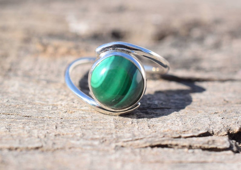 Boho Ring Womens Jewelry Gemstone Ring Silver Ring Malachite Ring In 925 Silver Ring Gift Affordable Ring Dainty Ring Gemstone Ring