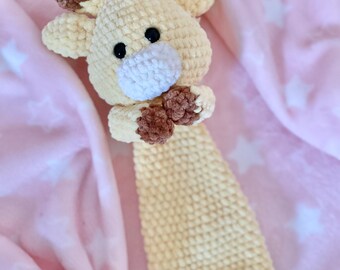 Crochet Giraffe Lovey Pattern | Amigurumi Snuggler Toy PDF (Approx 30cm)