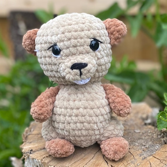 チャック・ザ・ビーバーの編みぐるみ編み図。PDF デジタル