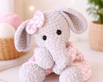 Crochet Elephant Pattern | Amigurumi Toy PDF | Easy Lovey Crochet Instructions
