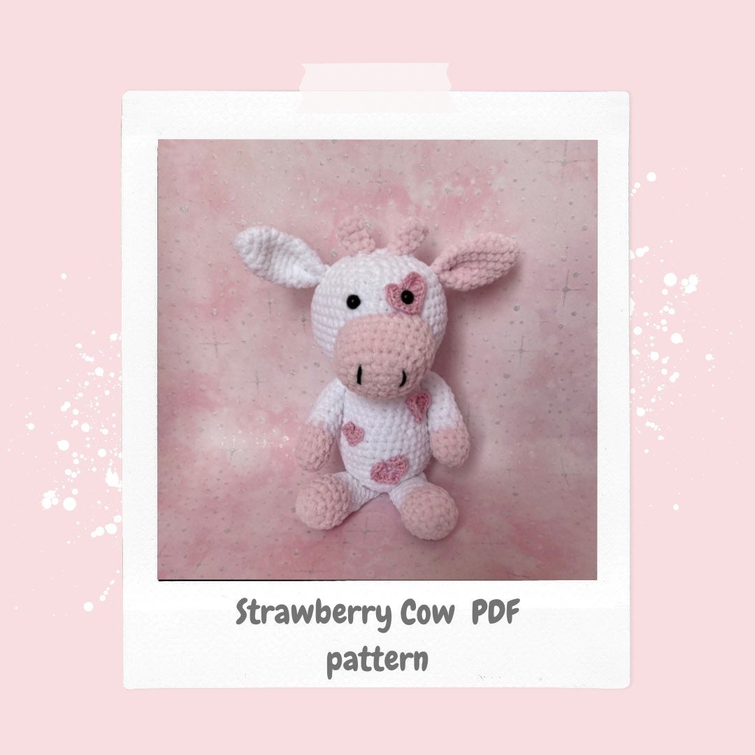 Strawberry Cow Amigurumi Crochet Pattern.pdf Digital Download Etsy