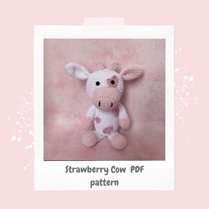 Strawberry Cow Amigurumi Crochet Pattern.PDF Digital Download