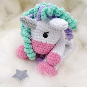 Luna Unicorn Ragdoll Lovey Crochet Pattern. Amigurumi PDF Digital Download.