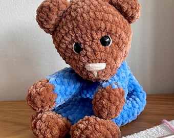 Crochet Bear Lovey Pattern | Amigurumi Teddy Toy PDF Pattern (Approx 30cm)