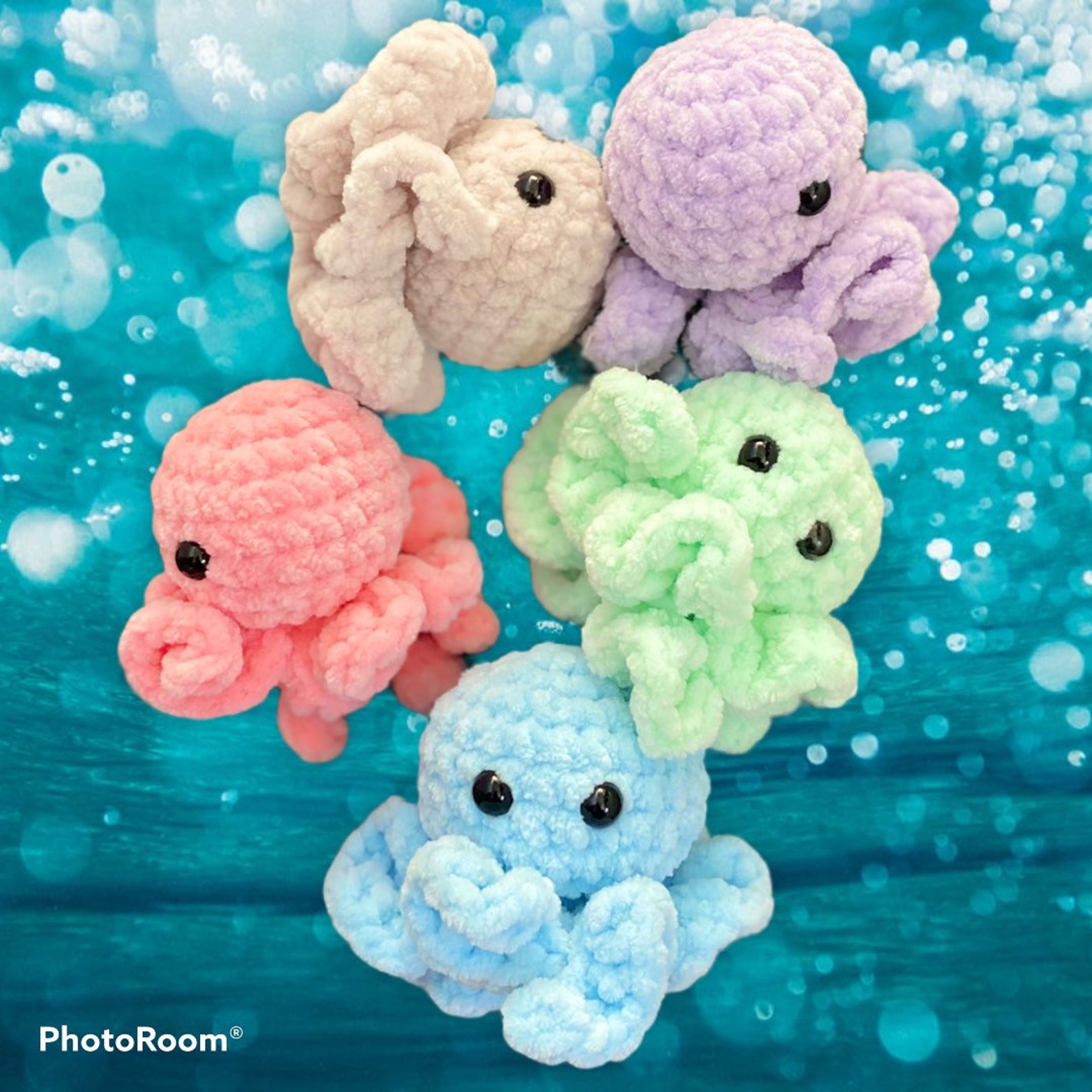 Baby Octopus Amigurumi Crochet Pattern no Sew PDF Digital Etsy