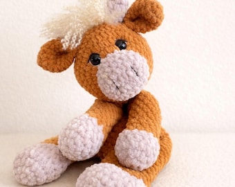 Highland Cow Crochet Comforter Pattern | Amigurumi Snuggler, Baby Lovey (PDF Pattern)