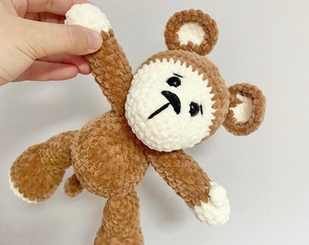 Peanut the Monkey Amigurumi Crochet Pattern.PDF Digital Download