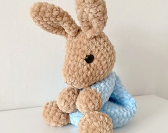 Little Bunny Lovey/Comforter Amigurumi Crochet Pattern. PDF Digital Download.