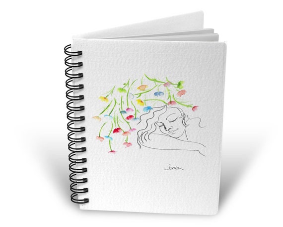 Carnet de croquis floral en spirale A5 Écologique, Botanique Une