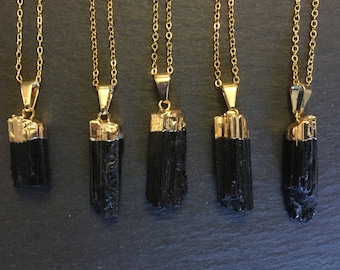 Black Stone Necklace - Etsy UK