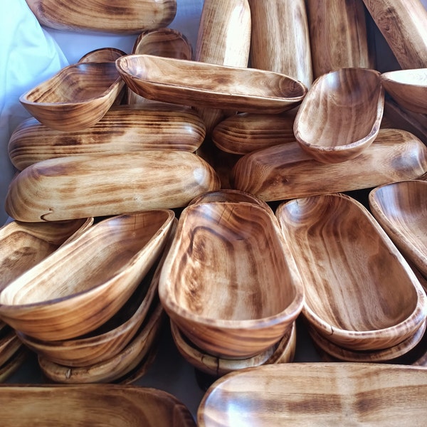 Wholesale Supply.Beautiful Handcarved Dough Bowls For Candle set of 6 medium-3 and small-3 mix 11"and9".Rustic Home Decor.DIY Candle Making
