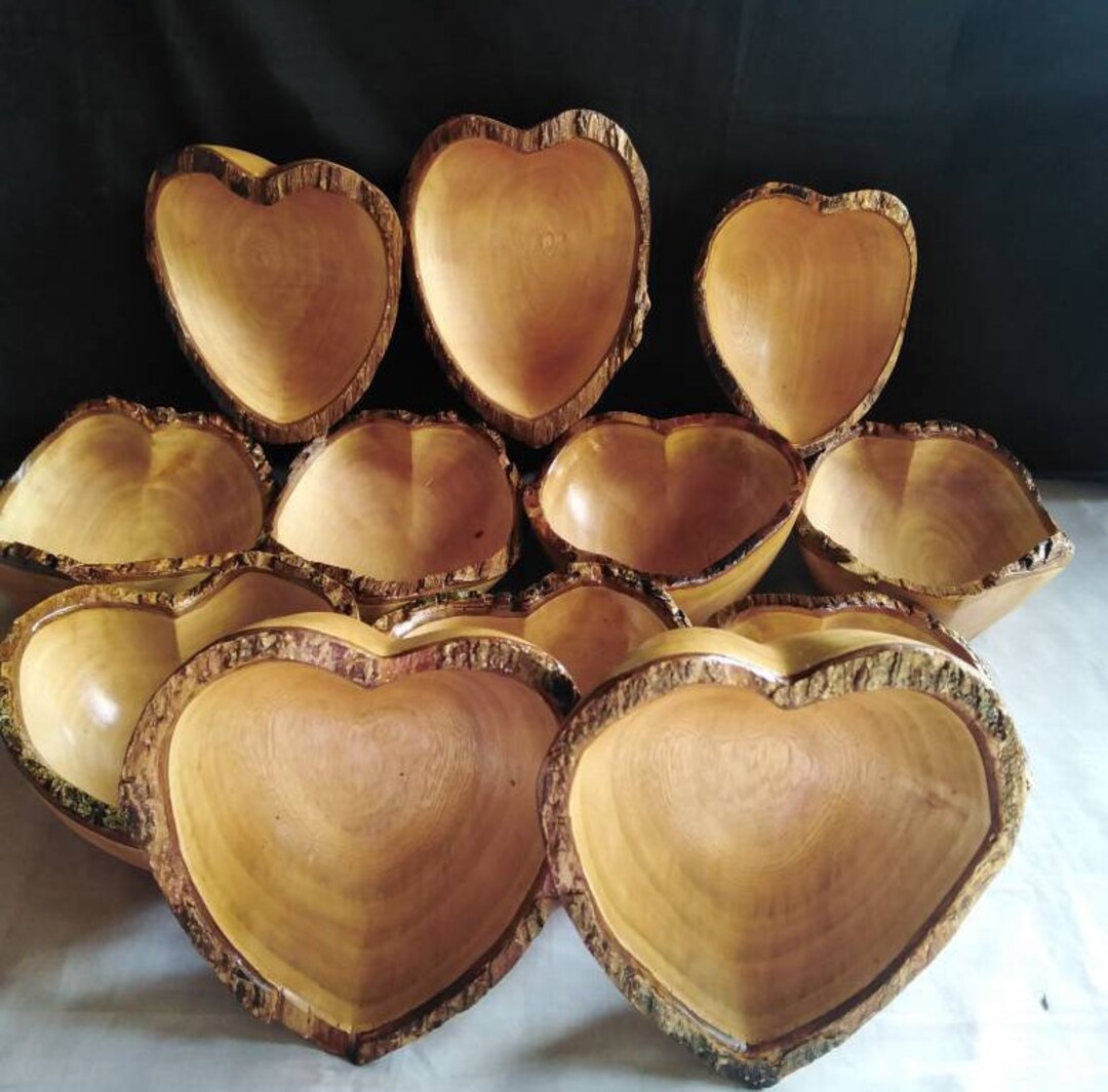 Wholesale Handmade Dough Bowls for Candles Set of 5. Heart Shaped