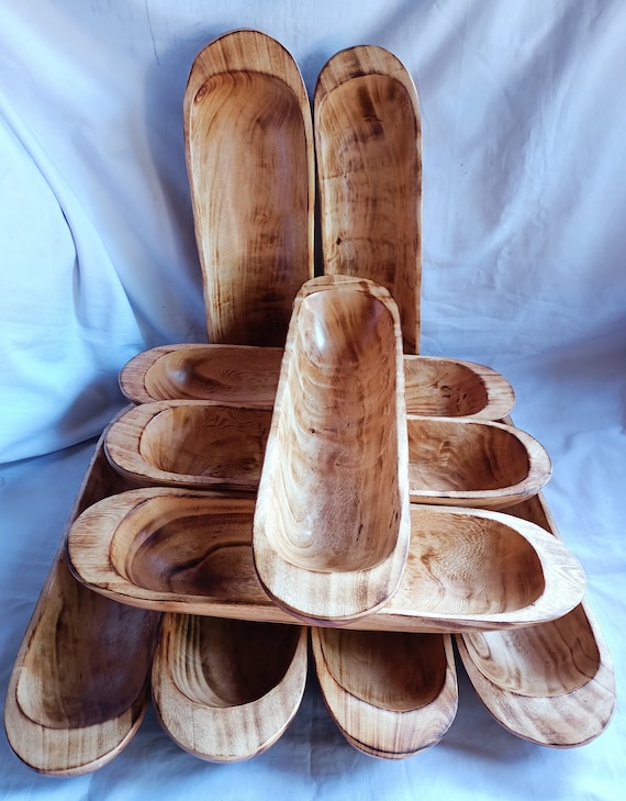 Wholesale Supply.beautiful Handcarved Dough Bowls for Candle Set of 6  Medium-3 and Small-3 Mix 11and9.rustic Home Decor.diy Candle Making 