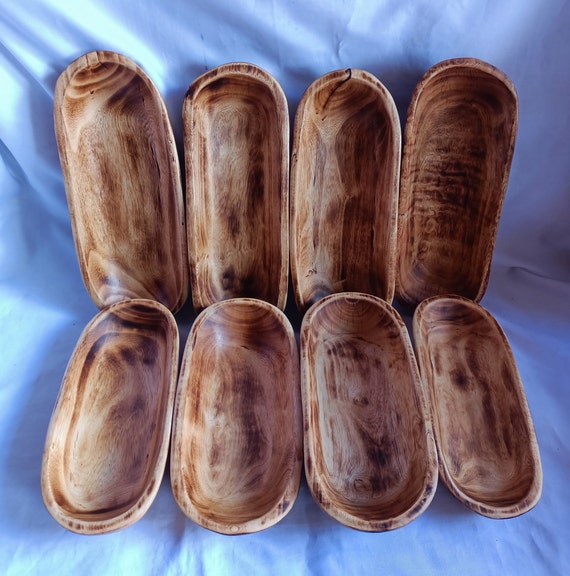Wholesale Supply.beautiful Handcarved Dough Bowls for Candle Set of 10  Medium-5 and Small-5 Mix 11and9.rustic Home Decor.diy Candle Making 