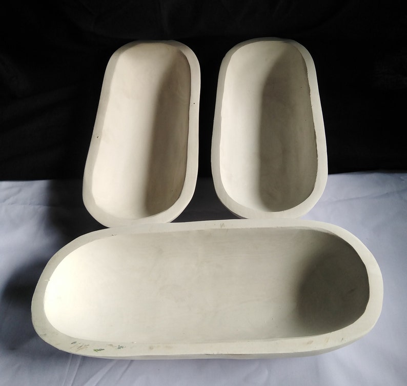 Bulk medium Wooden Candle Dough Bowls white set of 3. Etsy