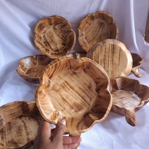 ¡ONSALE!  Suministro al por mayor Cantidad 5 cuencos medianos de madera en forma de calabaza de 8 "diámetro por 2.5 "HT. cera derrite los cuencos de decoración de la granja. Vela de bricolaje
