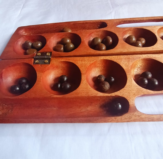 【高い素材】 Antique Game Board Bao Vintage Game. Board Mancala アンティーク雑貨