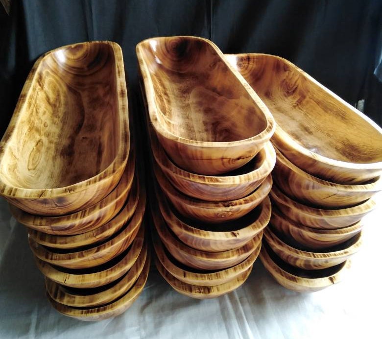 Wholesale Dough Bowls Lots of 25 Deeply Discounted Dough Bowls 7 Dollars  Each NFC Handcarved Wood Bowls 