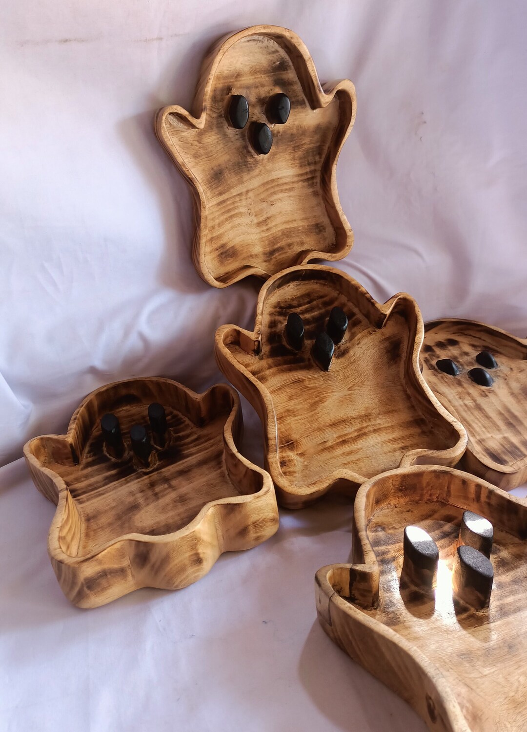 ONSALE Bulkthe Halloween Pack of 4 Handmade Candle Dough Bowls.ghost