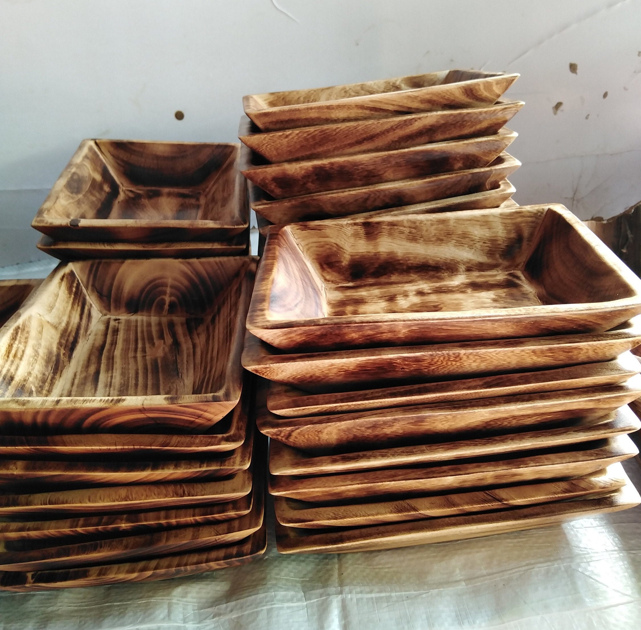 Wholesale Unique Handcarved Dough Bowls set of 5.Wooden Etsy