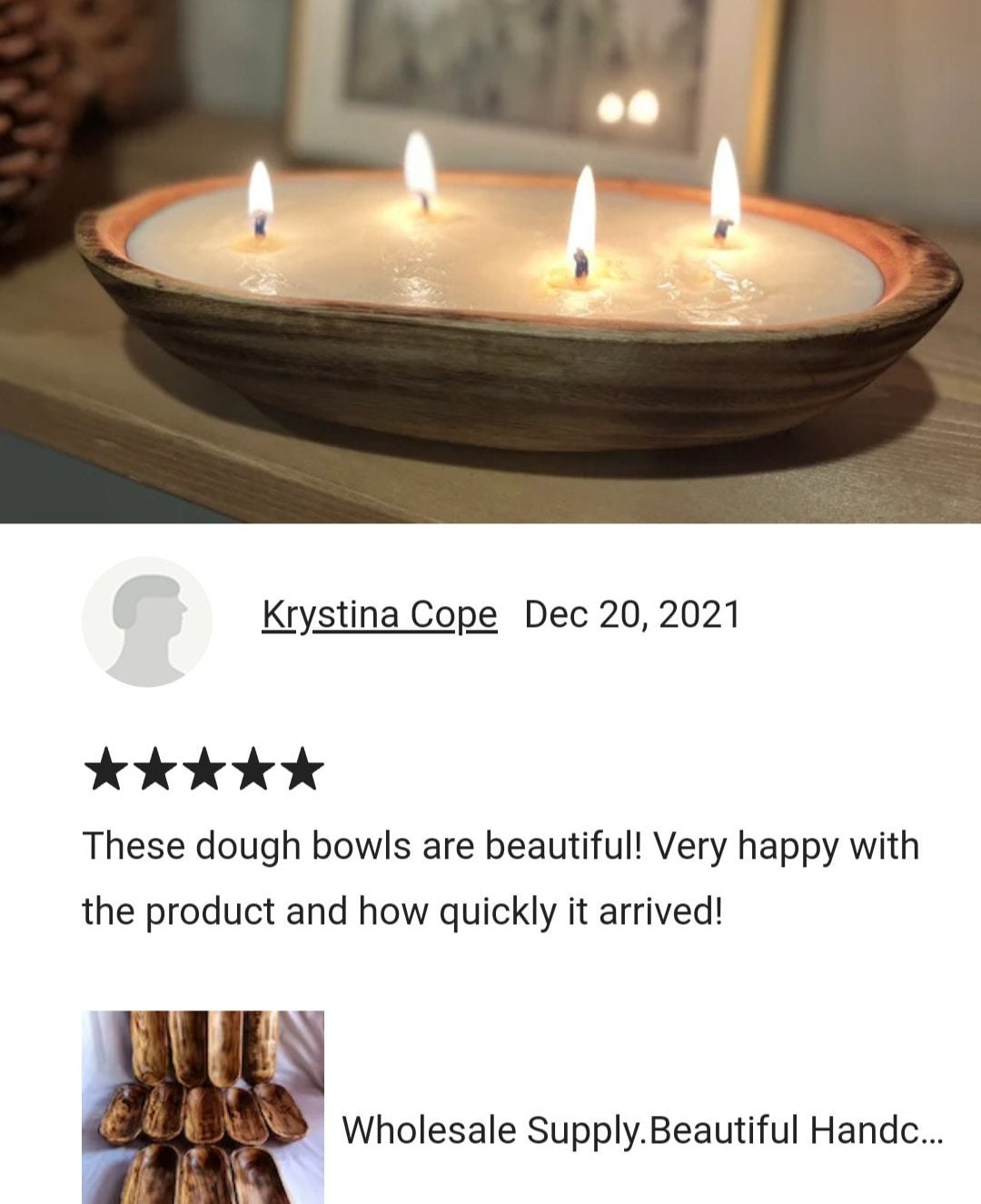 Wholesale Supply.beautiful Handcarved Dough Bowls for Candle Set of 6  Medium-3 and Small-3 Mix 11and9.rustic Home Decor.diy Candle Making 