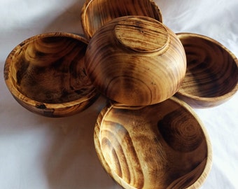 Bulk Supply. Lots of 5 perfect machine Cut, Unique Hand Finished Round wooden Bowls. 6" diameter 2.2"Ht. Farmhouse Craft Decor.DiY Candle