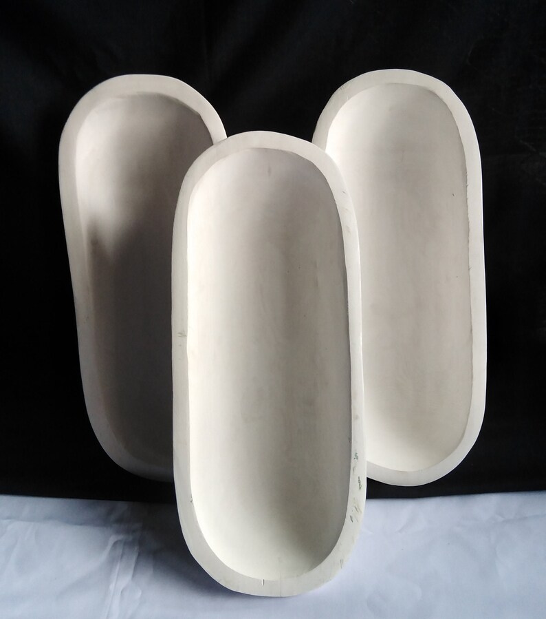 Bulk medium Wooden Candle Dough Bowls white set of 3. Etsy
