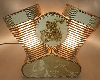 Laser Cut Harley Davidson Lamp 173