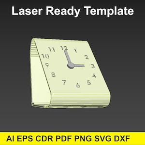 Table clock, Clock vector,  Desk clock, Wooden table clock, Laser cut clock, Clock plans, Cnc vector, AI, eps, cdr, svg.