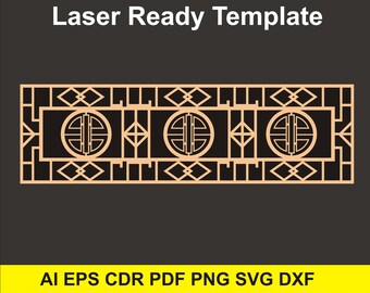 Geometrische Muster. Laser-Cutting-Datei | Dxf, Svg, Jpg, Cdr, Eps Vektor. CNC-Datei, geeignet für Holz, Sperrholz, Metall, Kunststoffprodukte