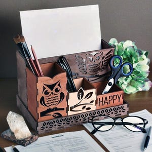laser cutting template Desktop Organizer 03