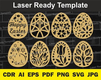 Archivos CNC para planos de láser de huevos de Pascua