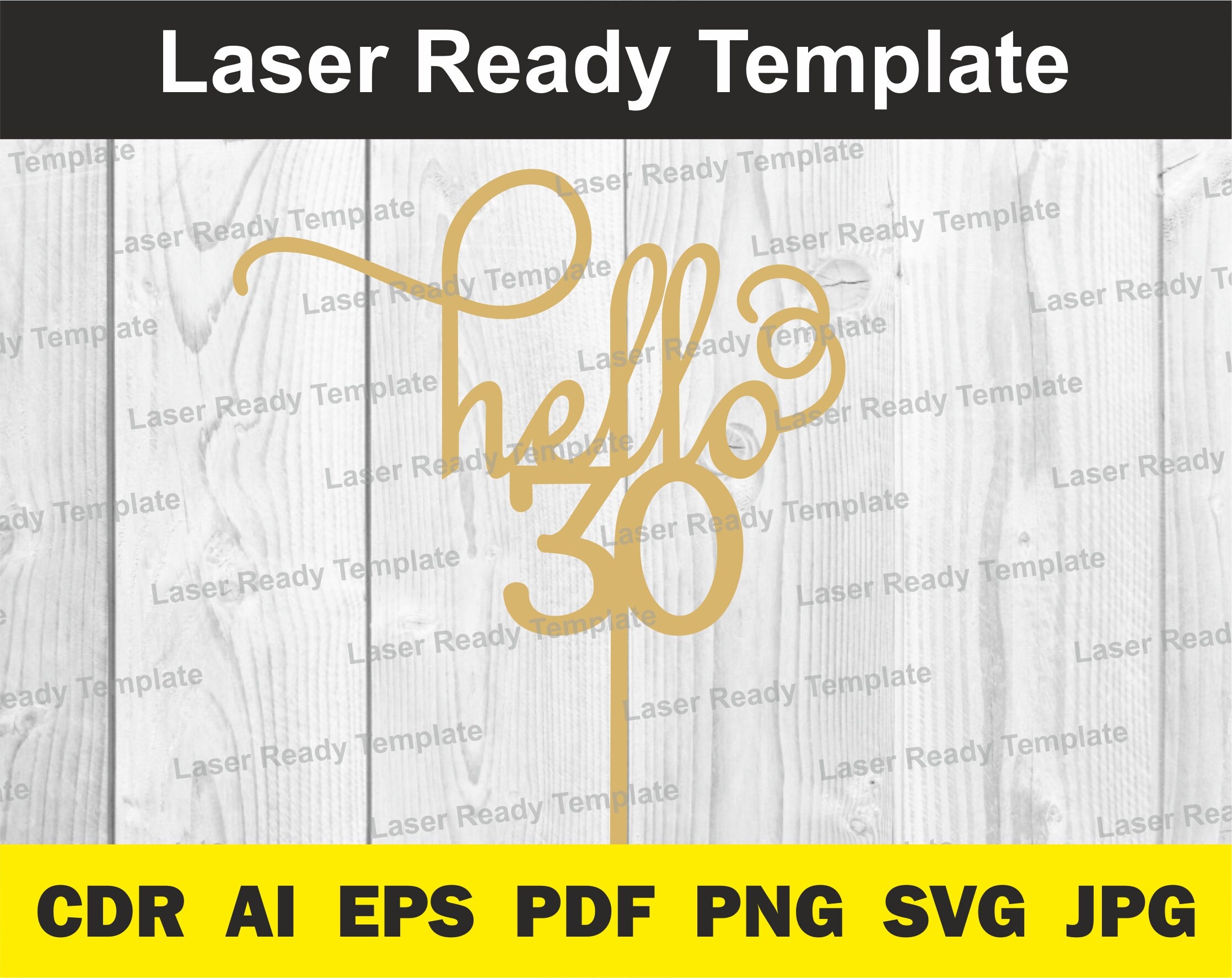Cake Topper Hello 30. Topper Laser Cut. 30 - Etsy