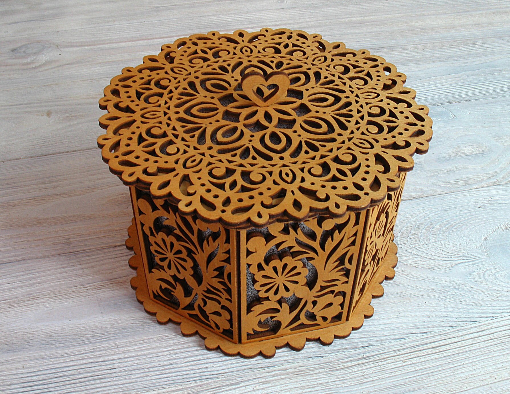 Laser Cut Wooden Decorative Octagon Gift Box Jewelry Storage Etsy