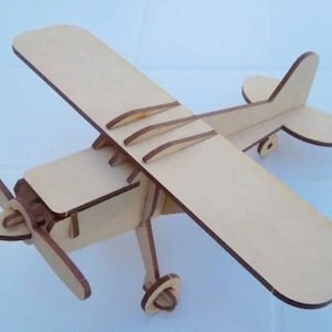 Laser Cut Wooden Toy Airplane. Laser cut files SVG DXF CDR vector plans, files Instant download, cnc pattern, cnc cut, laser cut. 122