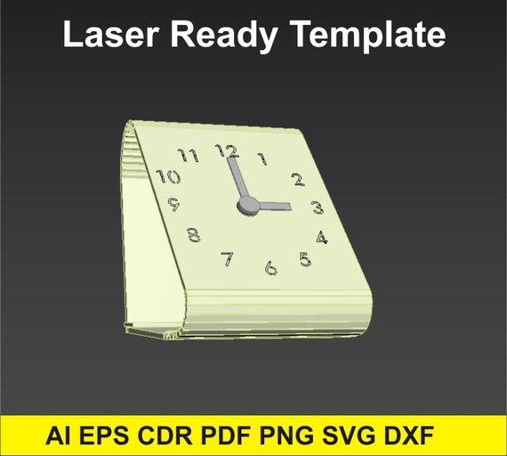 Table clock, Clock vector,  Desk clock, Wooden table clock, Laser cut clock, Clock plans, Cnc vector, AI, eps, cdr, svg.