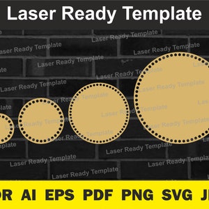 Set med korgbottnar i trä. Laserskuren mall. En uppsättning bottnar för stickade och virkade korgar. Pdf, dxf, svg, cdr 200