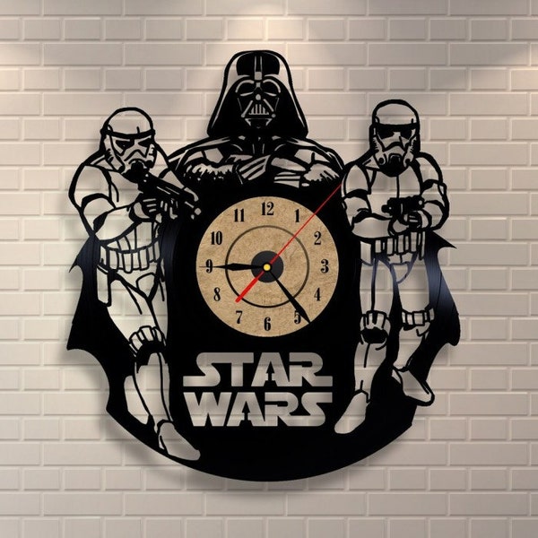 vinyl wall clock. Wall Clock and Storm Troopers. Laser cut files SVG DXF CDR vector plans, files Instant download, cnc pattern, cnc cut. 77