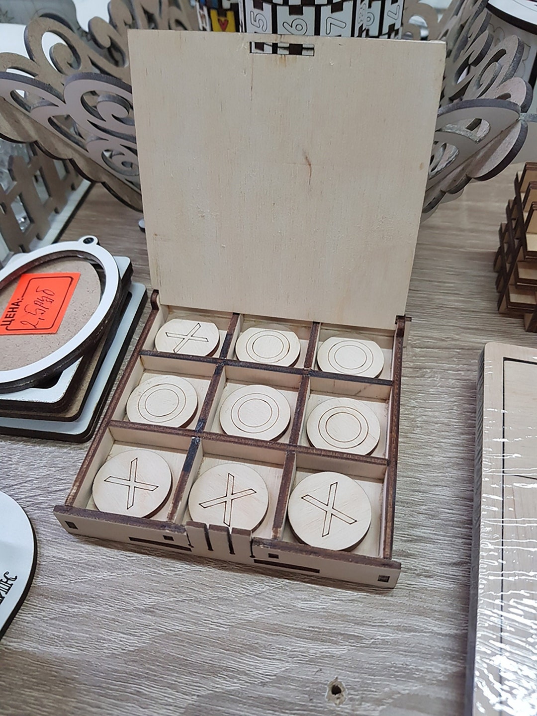Laser Cut Wooden Tic Tac Toe Game. Vector Laser Cut File CDR, SVG,PDF ...