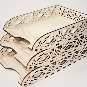 Laser Cut Stackable Office Letter Organizer Desk Tray.Vector Laser Cut File CDR, SVG,PDF cnc files, lasercut,cdr, file lasercut. 84