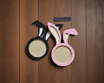 Archivos de corte para marco de fotos de Pascua con forma de conejo 610