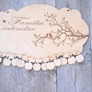 Familjekalender. Vektor laserskuren fil CDR, SVG, PDF cnc-filer, laserskuret, cdr, fil laserskuret, laserskuret projekt. 47